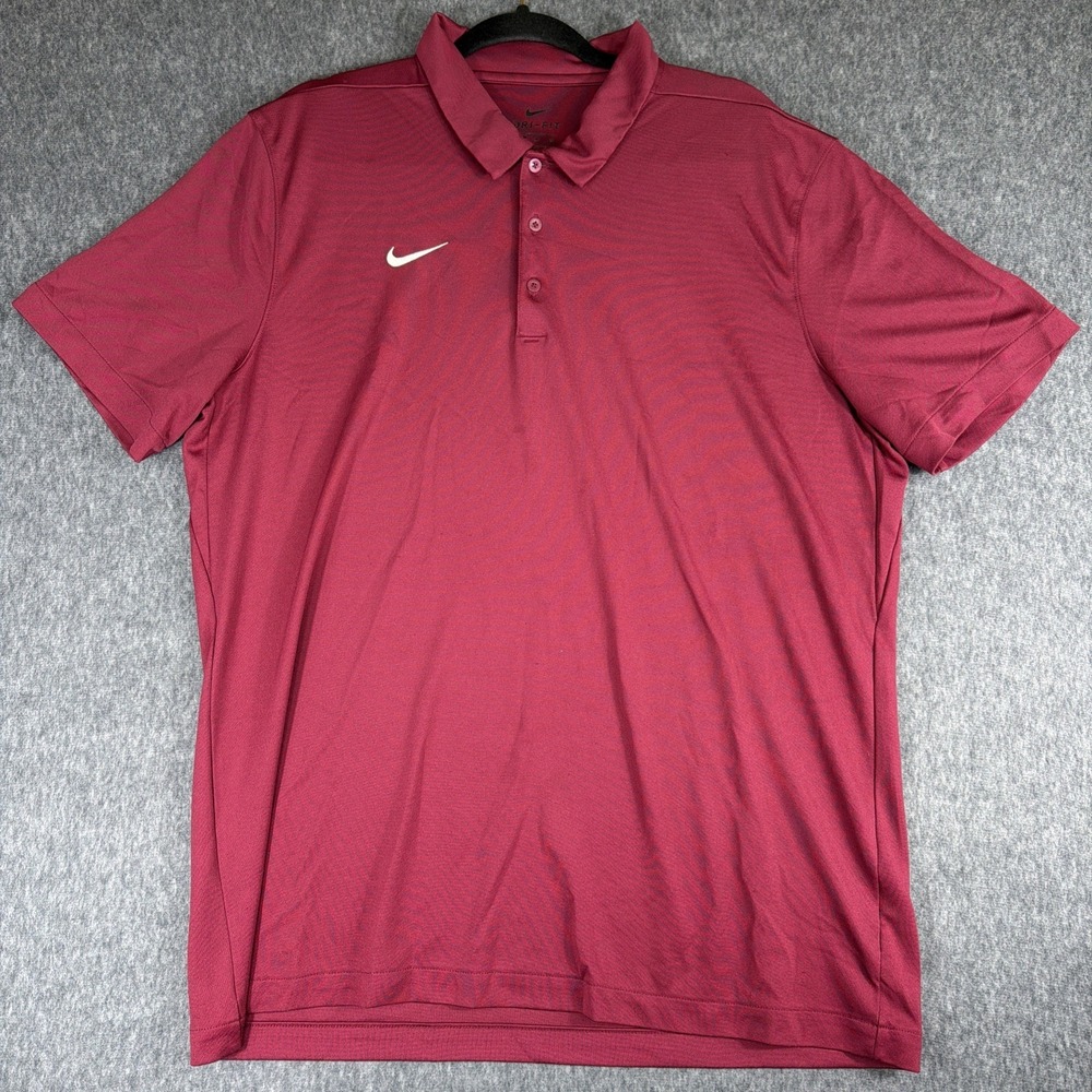 Nike Dri-FIT Shirt Men's XL Short‎ Sleeve Football Polo Maroon  908414 Golf